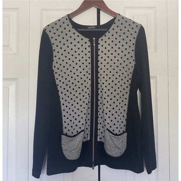 Women’s Gerry Weber Black Gray Zip Blouse Size US 10 - Picture 1 of 4